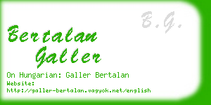 bertalan galler business card